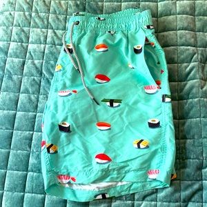 Mens sushi printed swim trunks SIZE LARGE